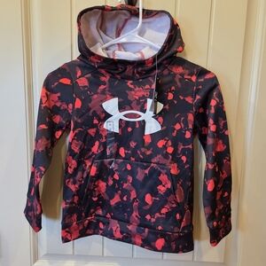 Under Armour Boys' Armour Fleece Camo Hoodie Youth XS Black Red Activewear